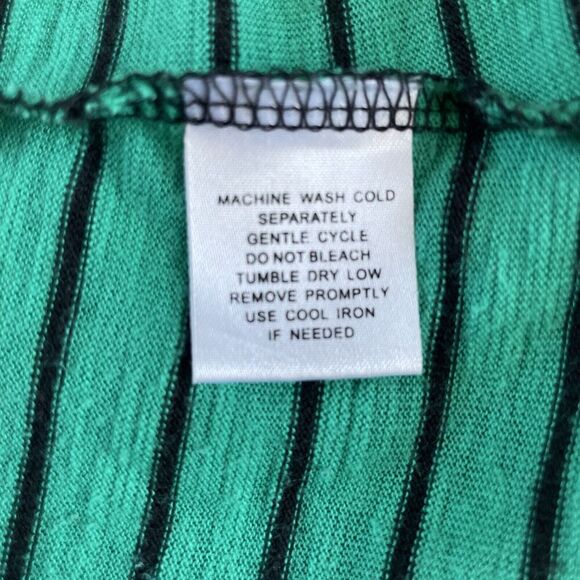 Retro Cap‎ Sleeve Dress M Green Marinière Stripes A-line I’m In Love with Derek - Picture 6 of 6